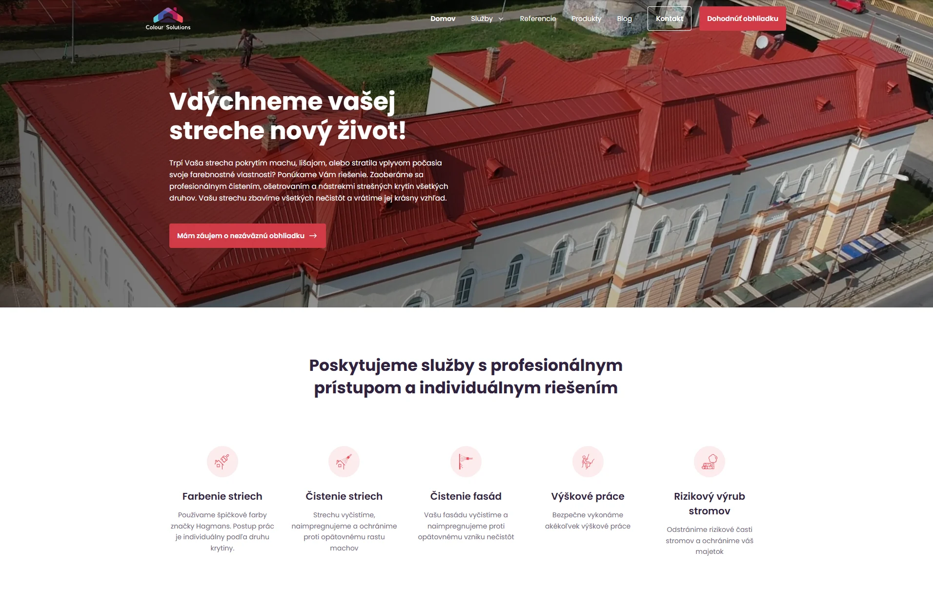 Preview of the Obnova striech website
