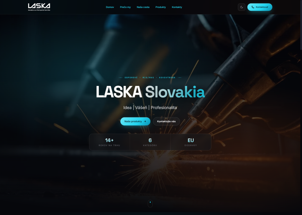 Preview of the Láska Slovakia website