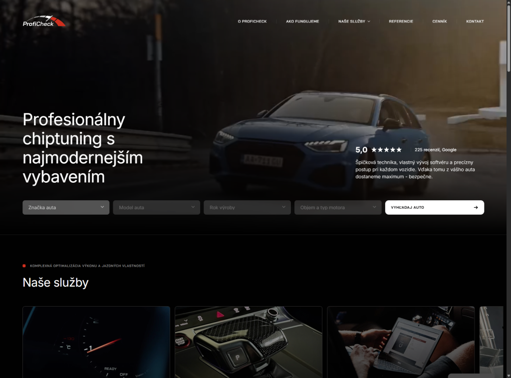 Preview of the ProfiCheck website